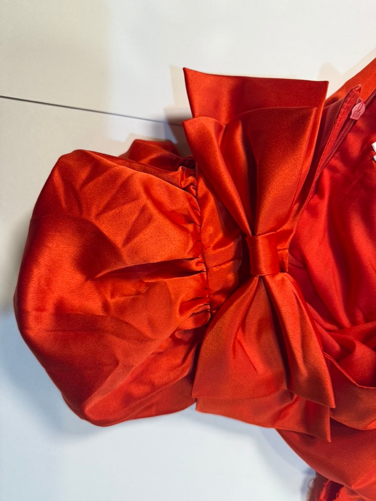 #141 Girls 5 Trish Scully Red Satin Twirl Dress (1 of 2 available)