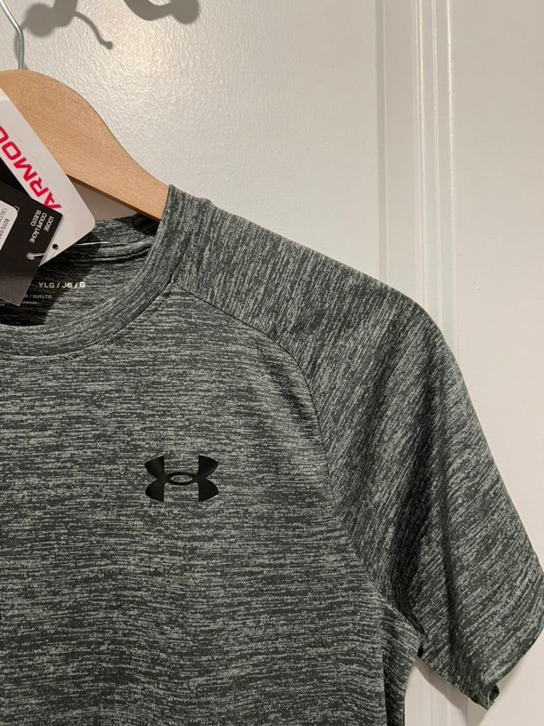 Seller #76 - Under Armour Boys UA Tech 2.0 Short Sleeve Shirt Grey Heathered Youth Large NWT