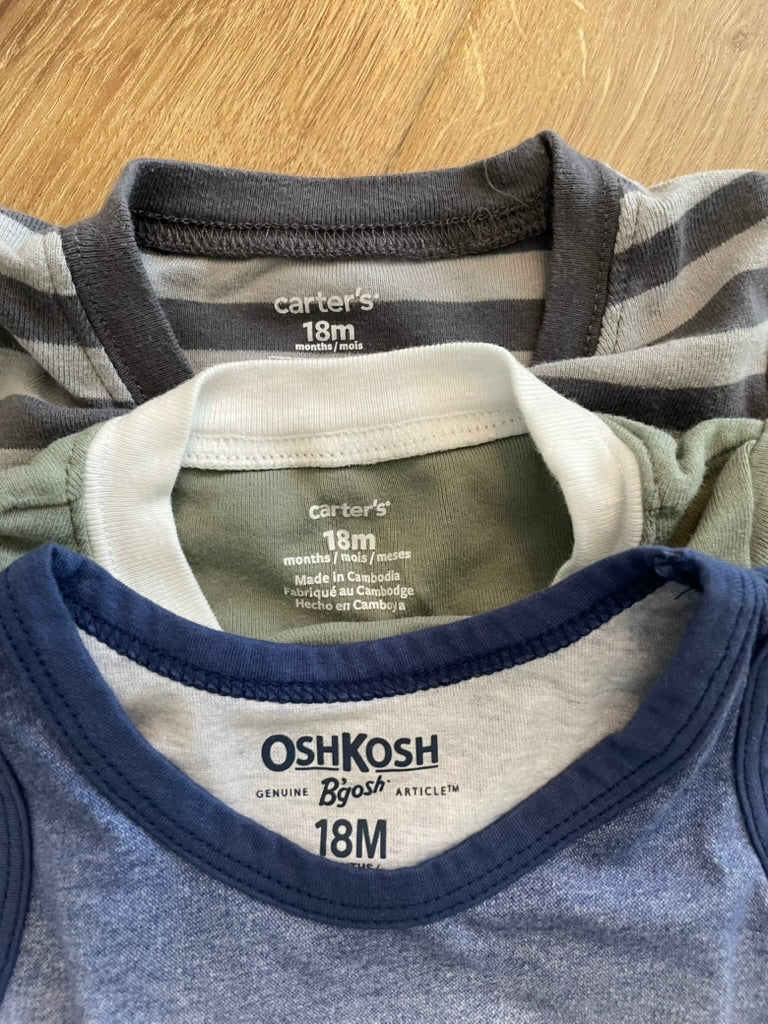 #6 - 3 Carters Boys Summer Shirts, 18 months