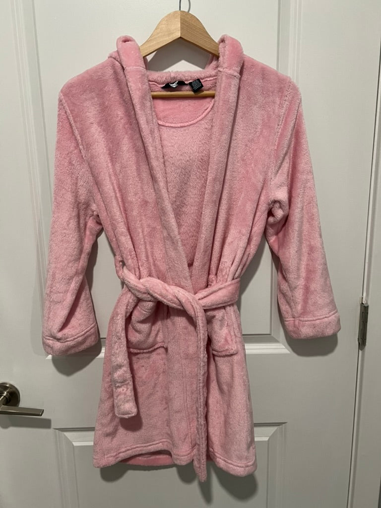 Seller #76 - Lands End Kids Plush Robe Hooded Size Medium (10-12) Pink Bedtime