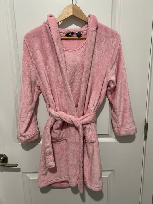 Seller #76 - Lands End Kids Plush Robe Hooded Size Medium (10-12) Pink Bedtime