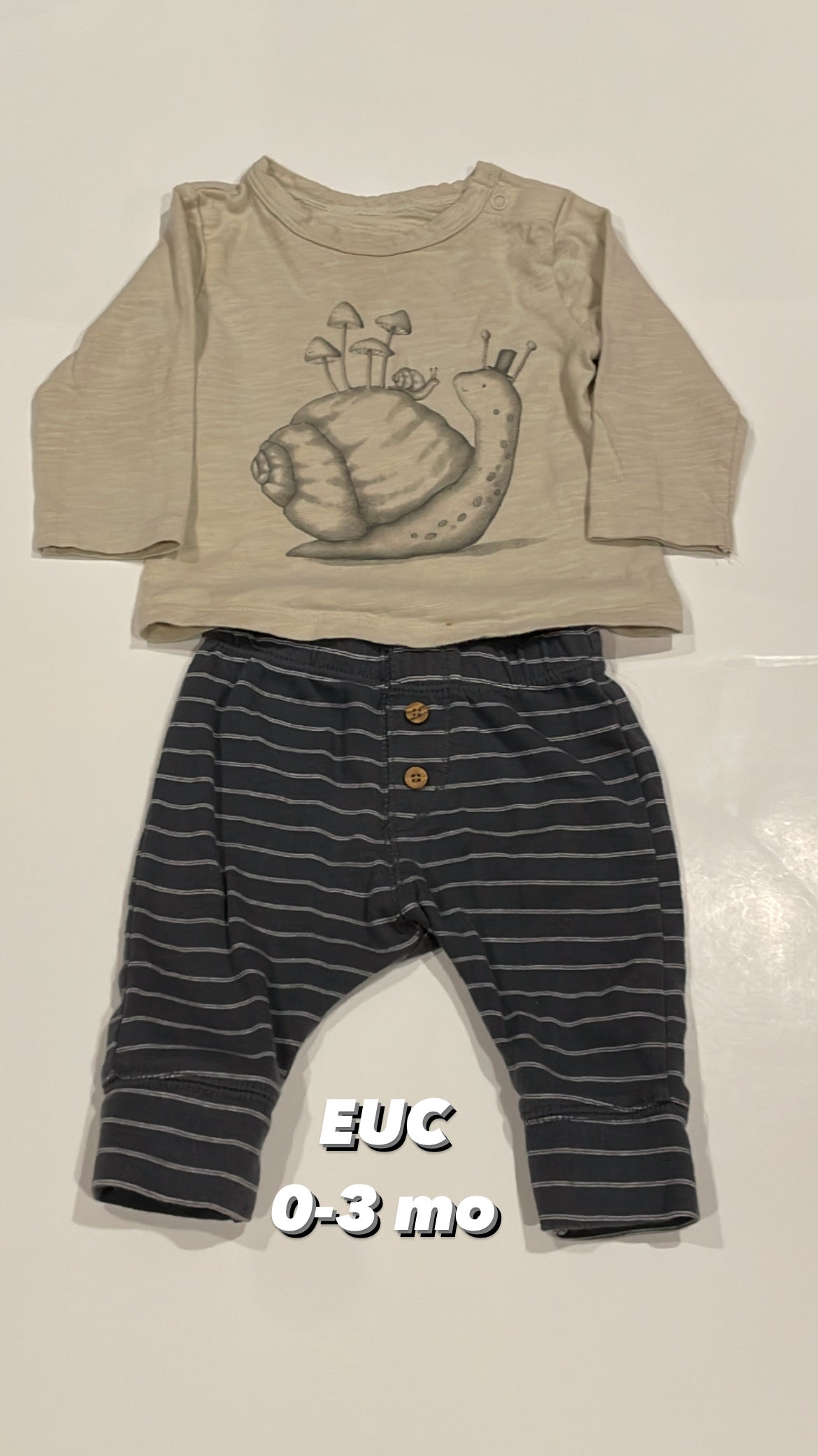 Little co snail long sleeve 0-3 mo