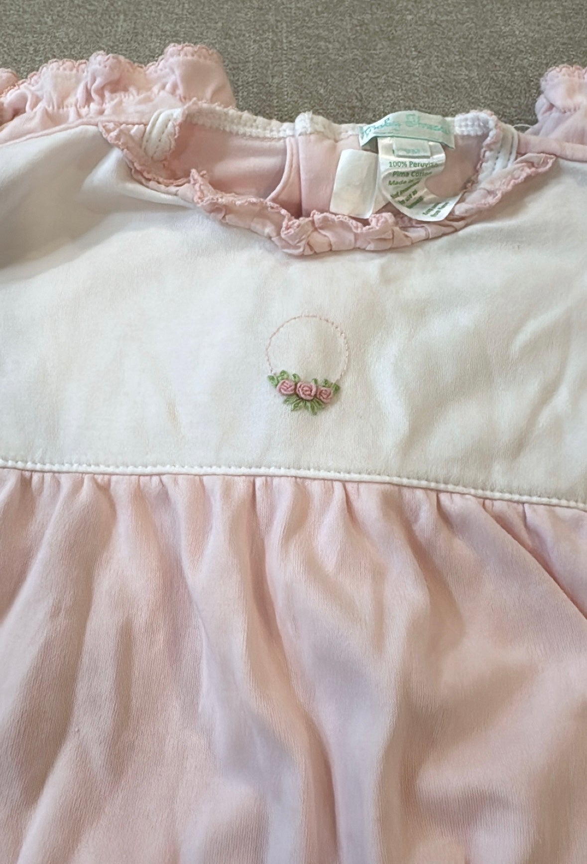#145 Baby threads floral coverall Girls 9 mth EUC