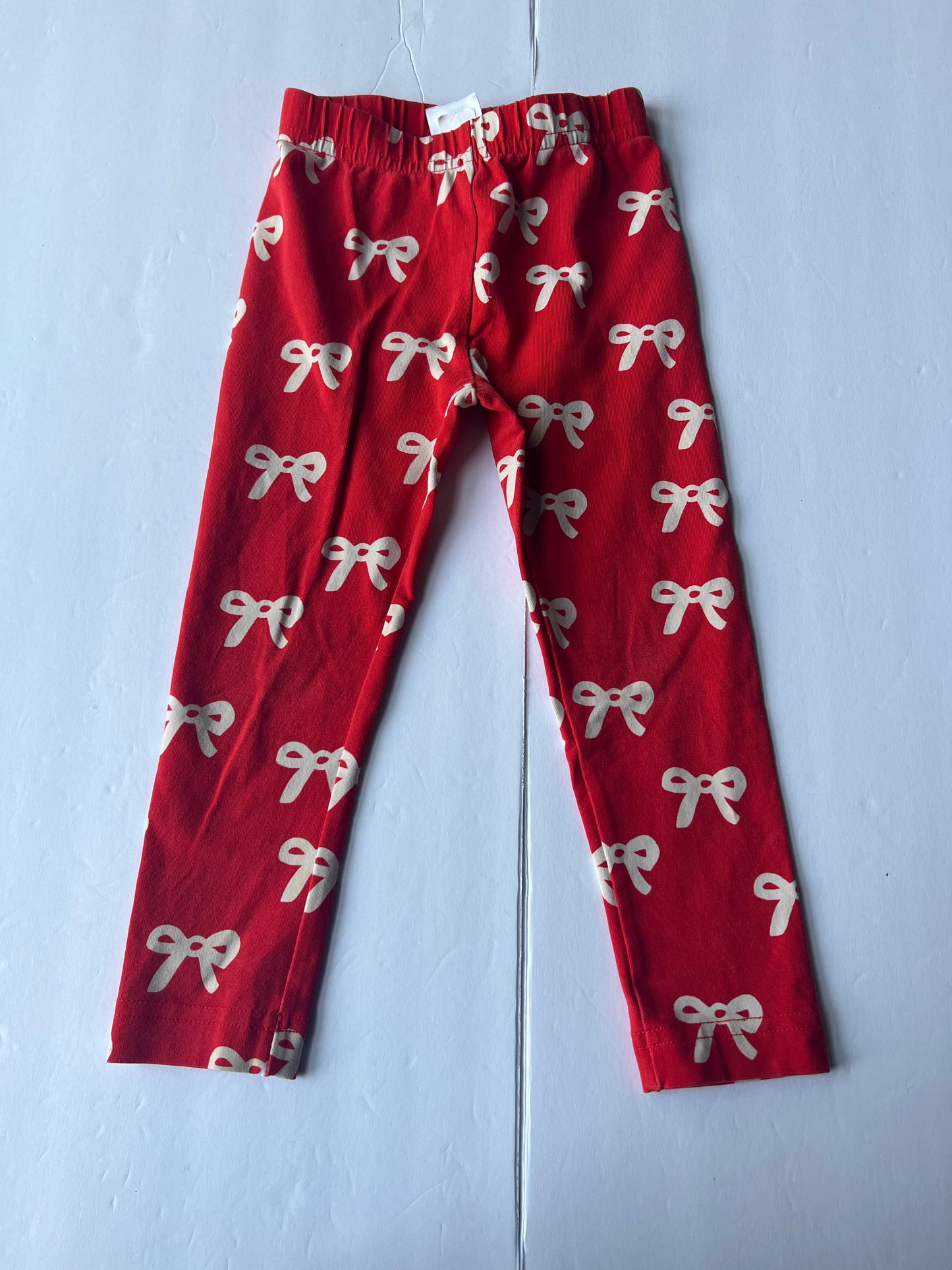 #77B Girls 90 3T Hanna Red Bow Classic Leggings