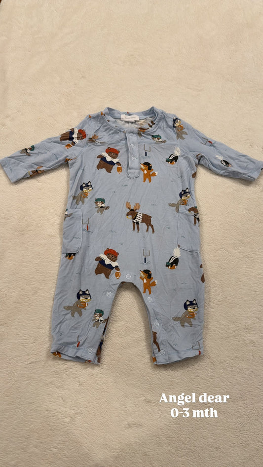 #145 Angel dear coverall Boys 0-3 mth EUC