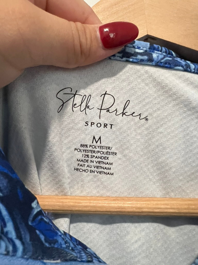 Seller #76 - Stella Parker Sport Sleeveless Women's Golf Polo Blue Floral Print Medium NWT