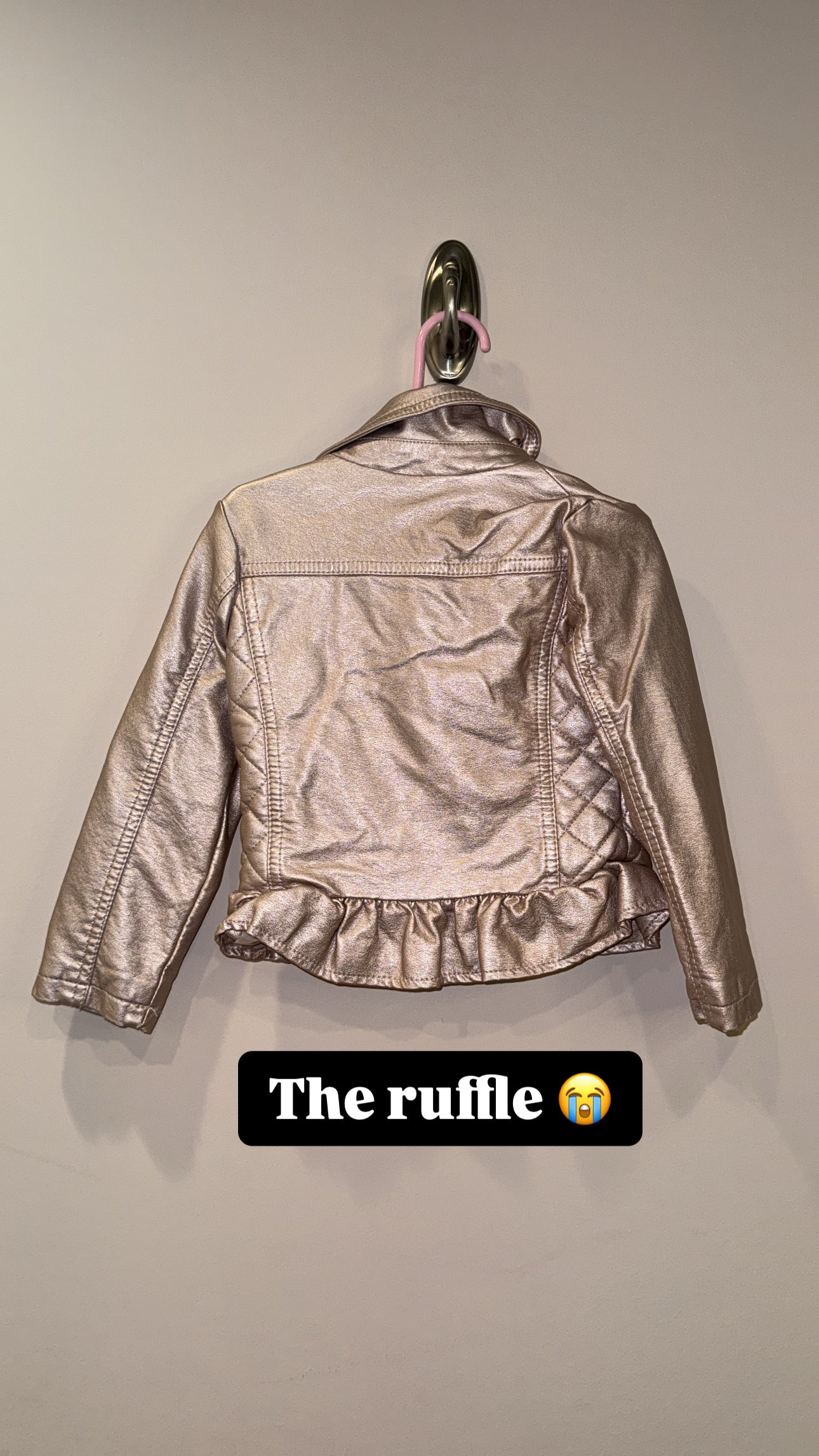 90b c&c california 3t rose gold faux leather jacket