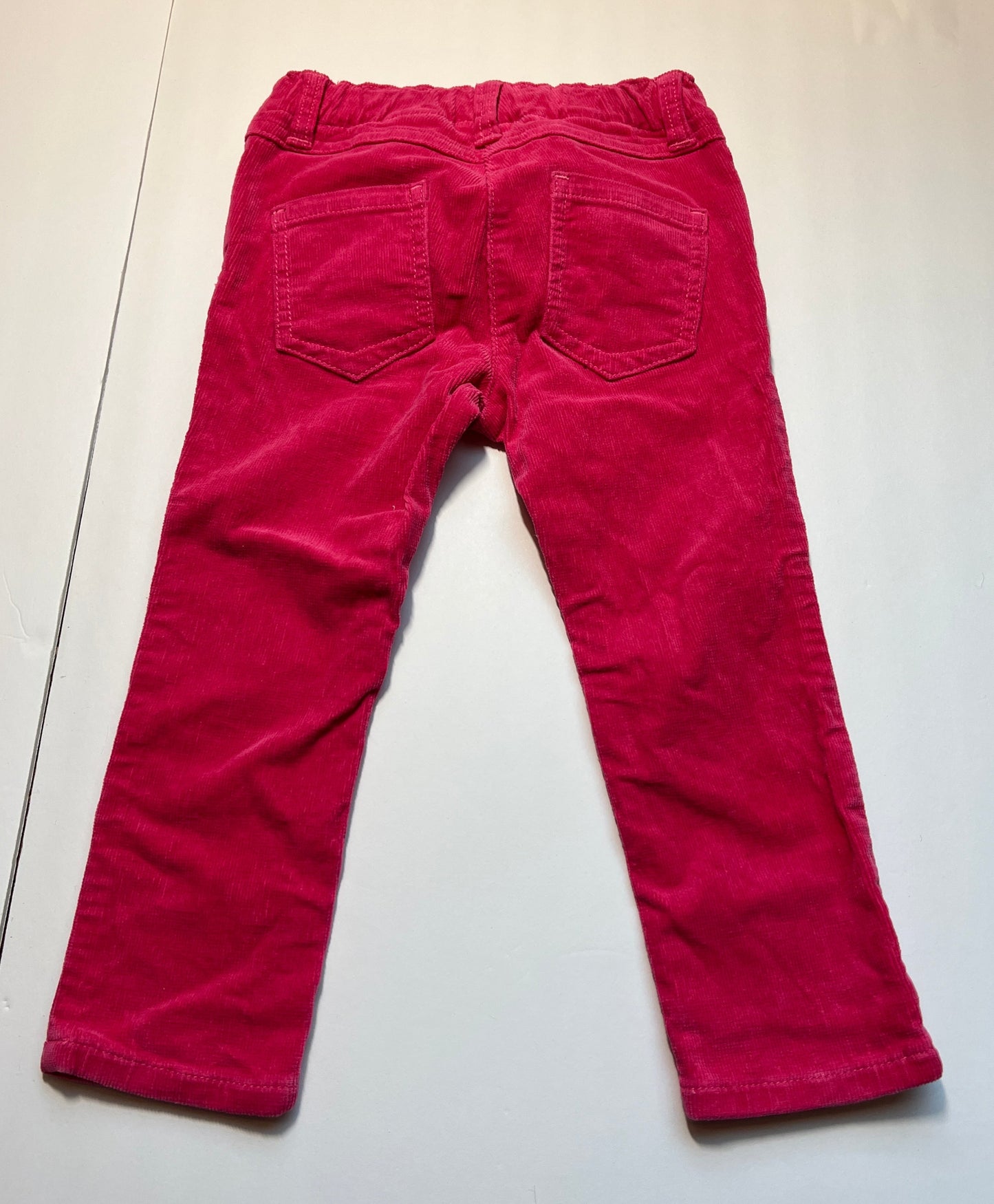 #180 Girls 90 (3T) Hanna Andersson Hot Pink Corduroy Pants with Adjustable Waist