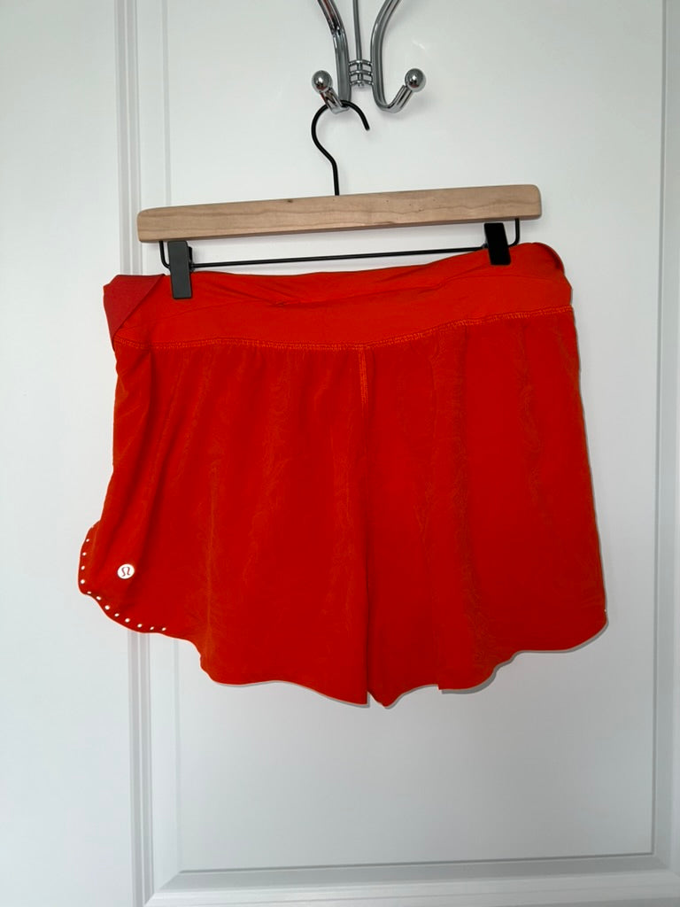 Seller #76 - Women's Lululemon Fast Free High Rise Short 2" Airflow ISEO/SLRO Orange Sz 10