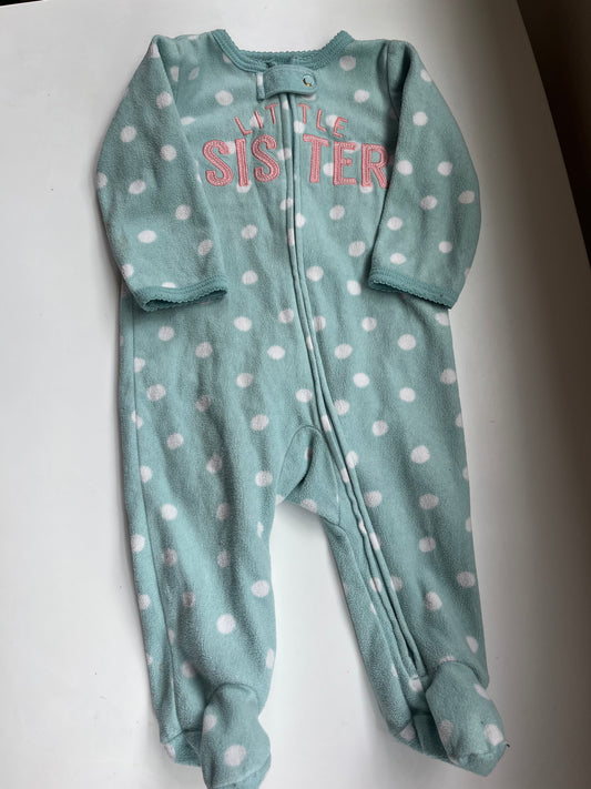 Seller #20 little sister fleece pajamas size 6 mo