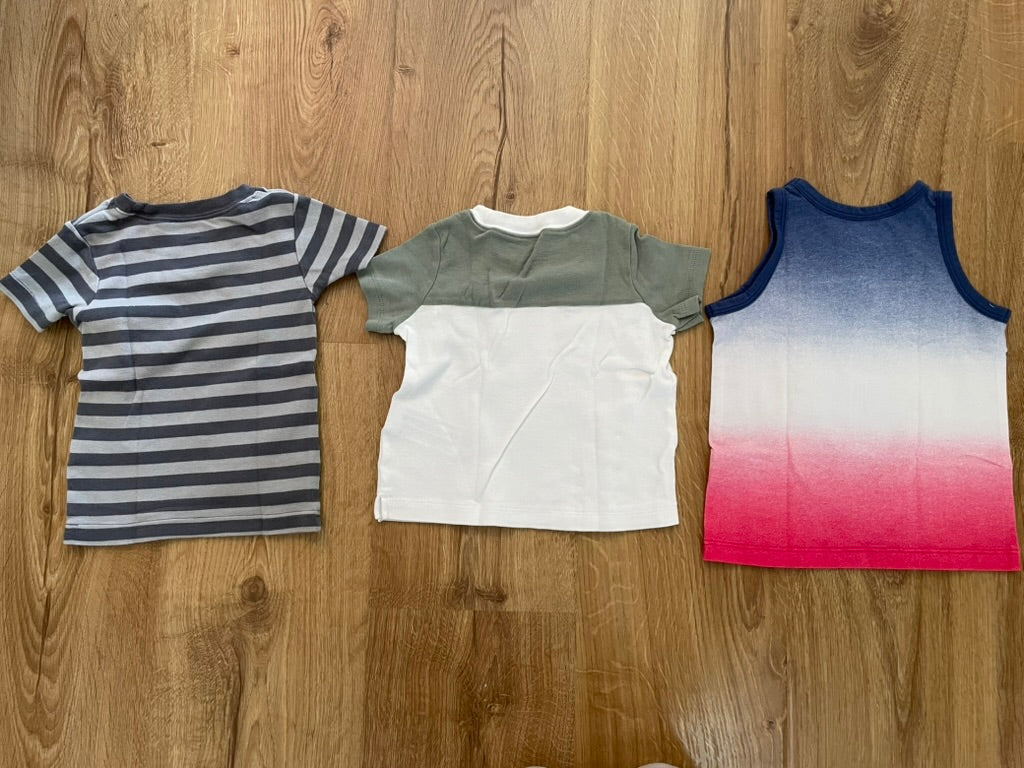#6 - 3 Carters Boys Summer Shirts, 18 months
