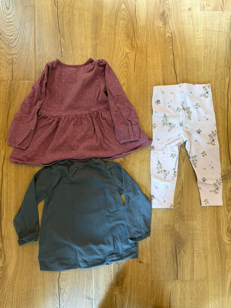 #6 - Gerber Kids Girls Floral/Polka Dot Outfit - 2T