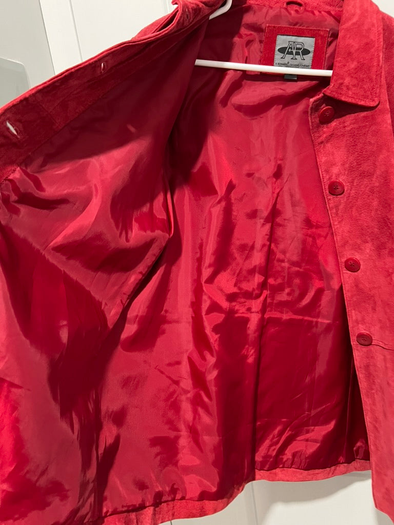 Seller #76 - Red Leather Vintage Jacket - Size Medium