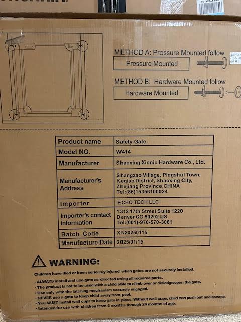Seller 128 - Clear Door Baby Gate - New in Box!  REDUCED