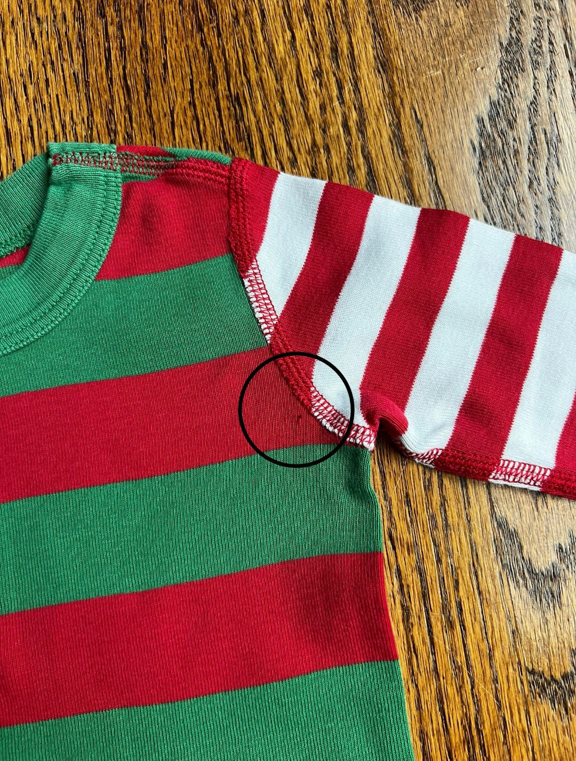 Seller #115 - REDUCED Hanna Andersson Gender Neutral 3T / 90cm Red & Green Striped Holiday Pajamas, VGUC