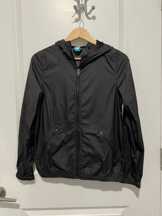 Seller #76- IVIVVA Lululemon Youth Girls 14 Black Windbreaker Jacket Full Zip Hooded Pockets
