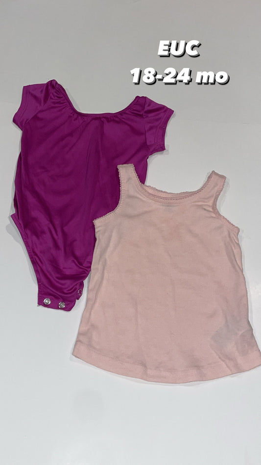 18-24 mo baileys blossoms leotard and old navy tank