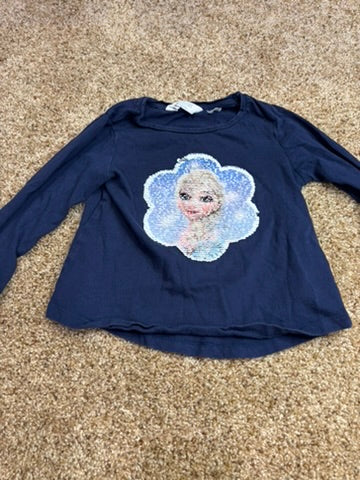 #86A 5T girls long sleeve H&M Disney - Anna / Elsa