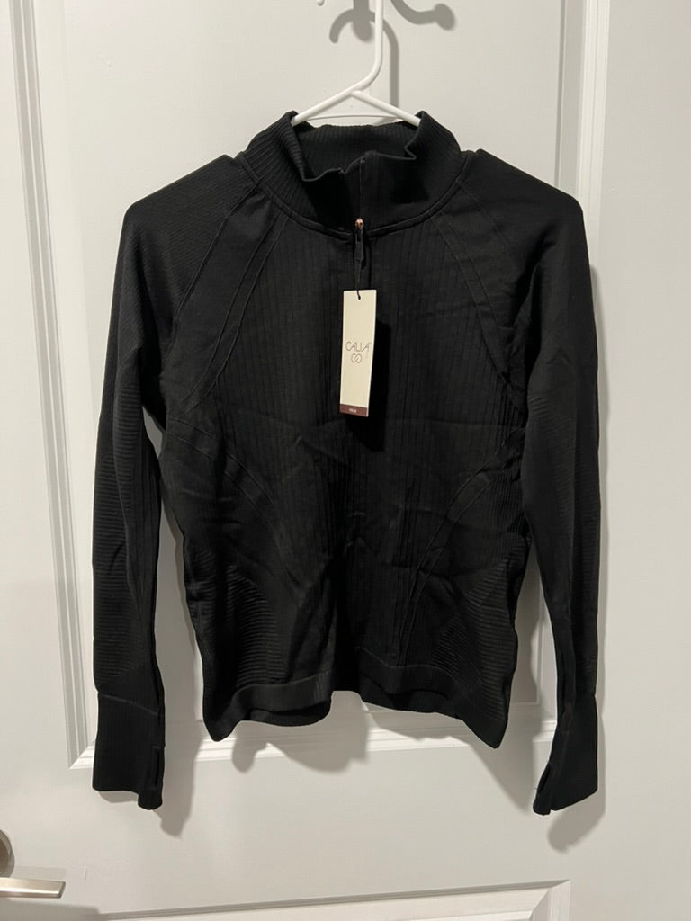 Seller #76 - CALIA Women's Relaxed Seamless Long Sleeve 1/4 Zip Pure Black Size Small NWT