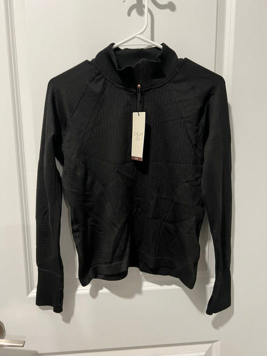 Seller #76 - CALIA Women's Relaxed Seamless Long Sleeve 1/4 Zip Pure Black Size Small NWT