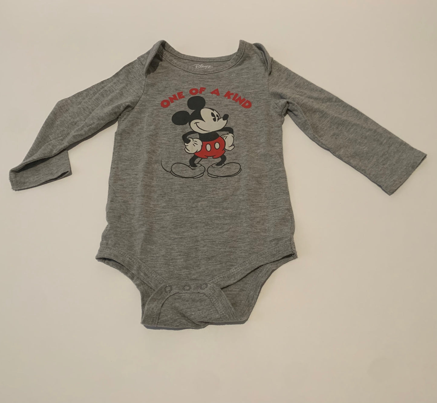 18 months Boys Disney Baby Mickey One of Kind Gray Onesie