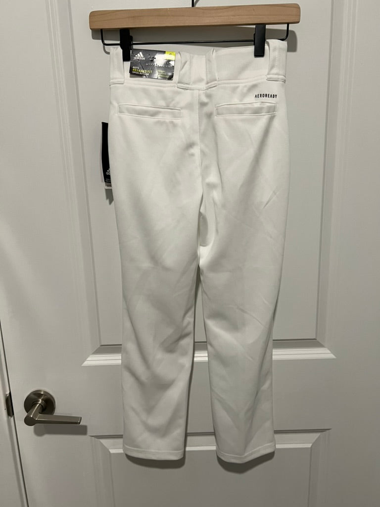 Seller #76 - Adidas Boys Triple Stripe Open Bottom Pant White Size Small Aeroready NWT $25