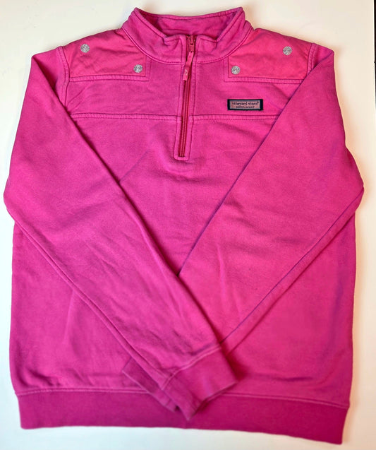 # 112 - Vineyard Vines Shep Shirt with Silver Thread Details, Size L (14), VGUC