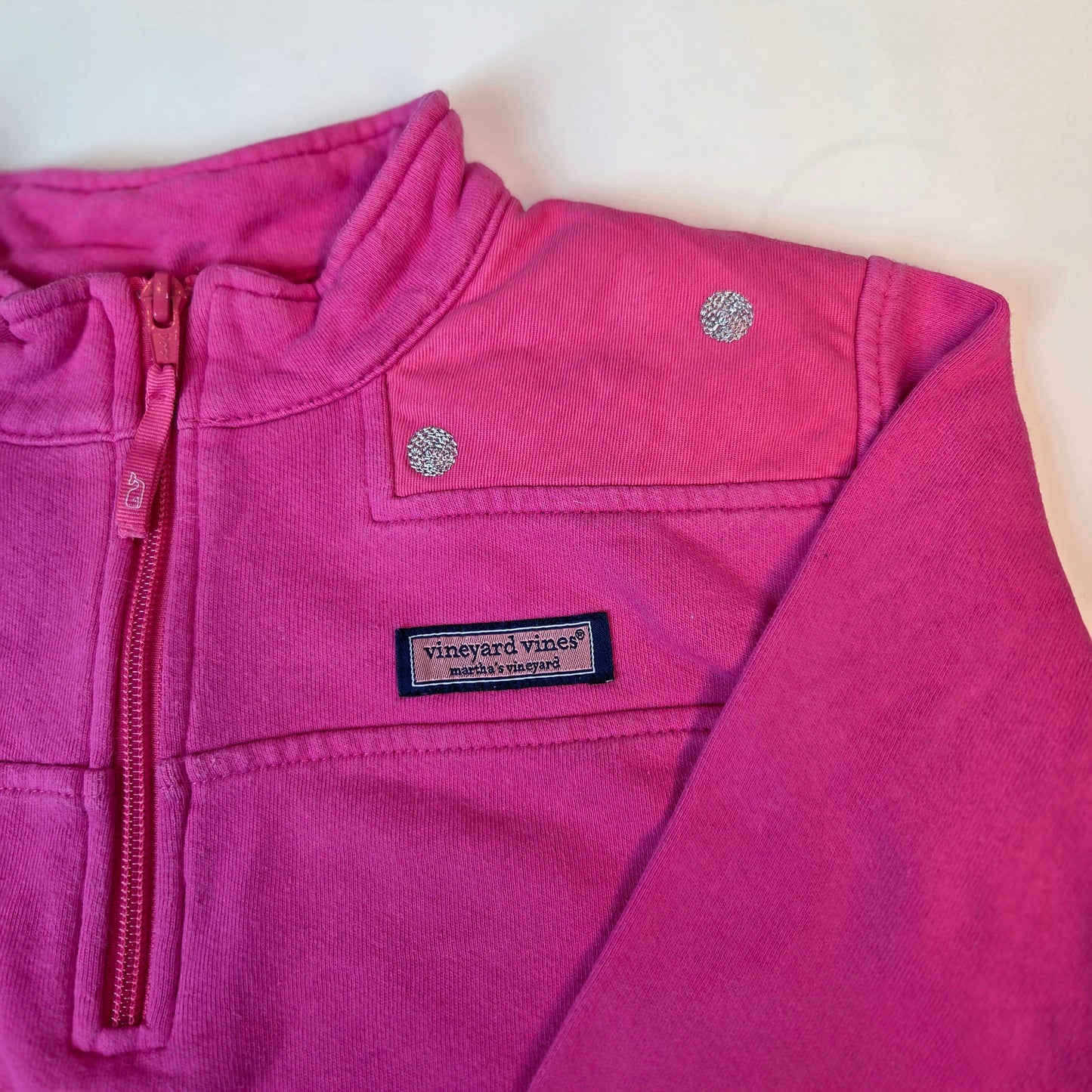 # 112 - Vineyard Vines Shep Shirt with Silver Thread Details, Size L (14), VGUC