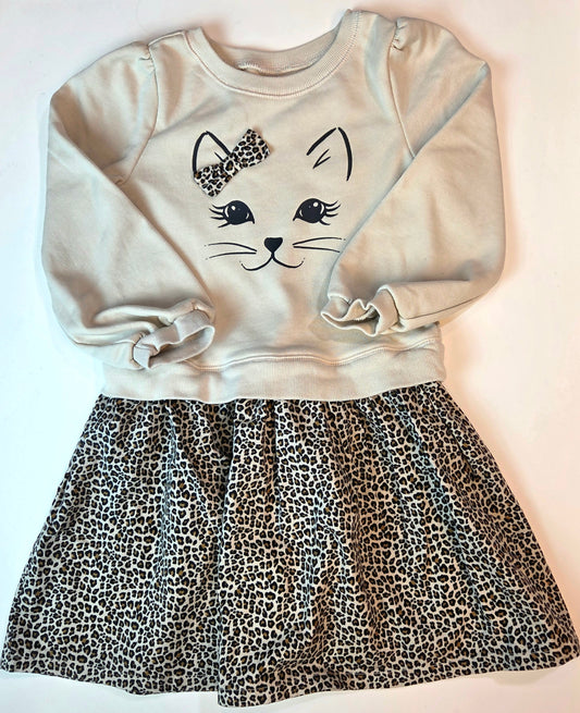 #112 - Tan Sweatshirt Kitty Dress, Size 6, EUC