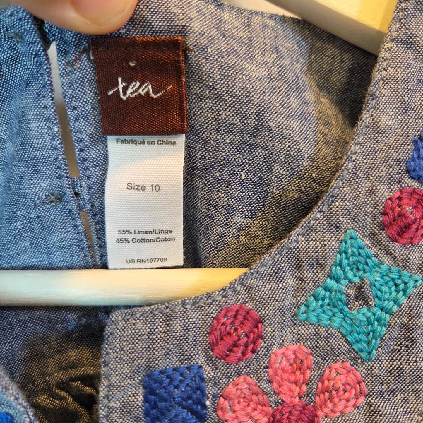#112 - Tea Chambray Dress, Size 10, EUC