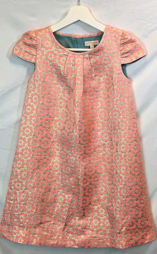 #112 - Mini Boden Pink and Gold Dress, Size 9-10y, EUC