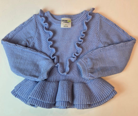 #112 - Genuine Kids from OshKosh Periwinkle Sweater, Girls Size 5, VGUC