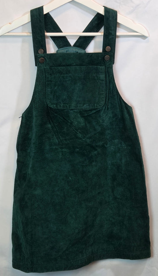 #112 - Vintage - Who's That Girl 100% Leather (suede) overall Dress, Size 14