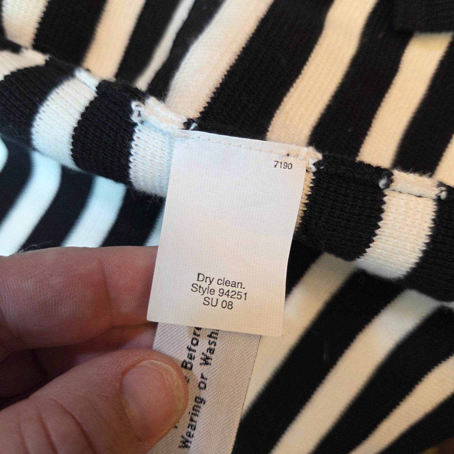#112 - J.Crew Black and White Striped Sweater Jacket, Size M, EUC