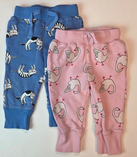#112 - Set of 2 Hanna Andersson Jogger Sweatpants, Size 24m, VGUC