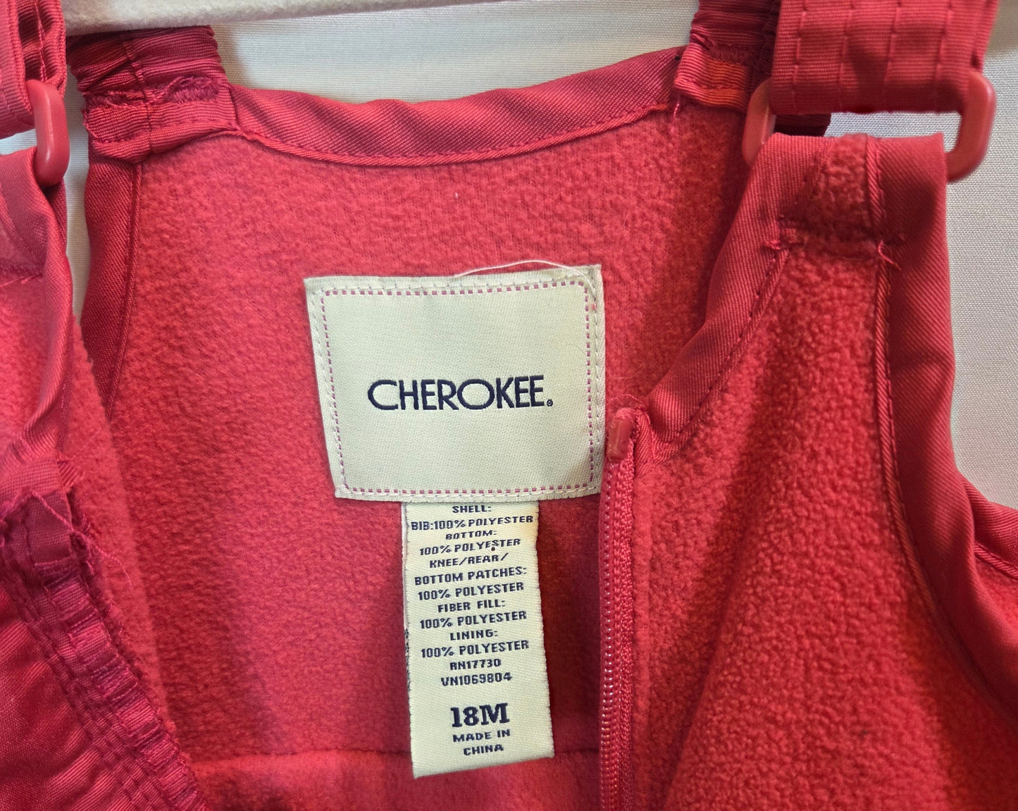 #112 - Cherokee Hot Pink Snow Pants, Size 18m, GUC