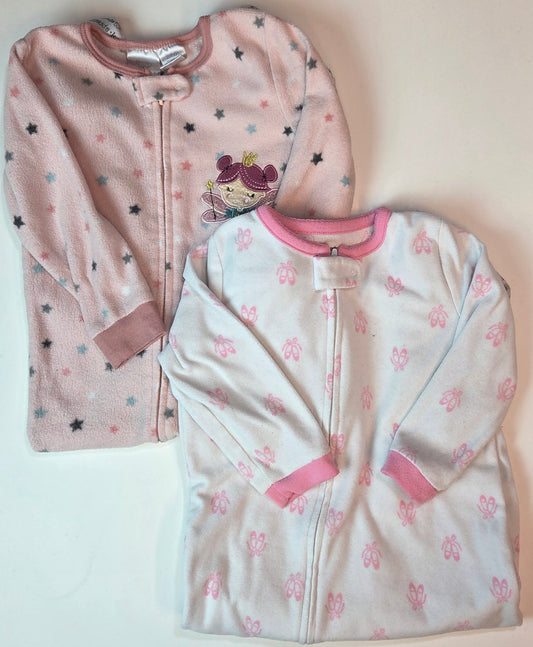 #112 - Set of two fleece pajamas, VGUC, Size 24M