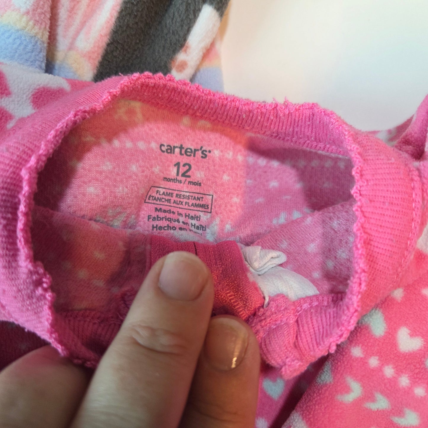 #112 - Set of 2 fleece PJs, Size 12M, EUC