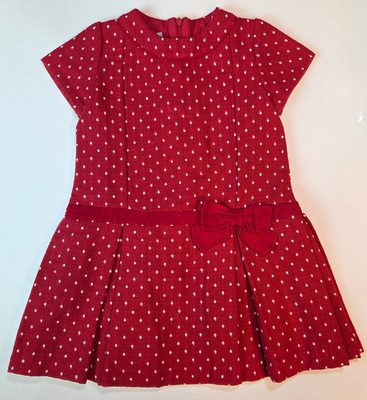 #112 - Bella Bliss Red with White Polka Dot Dress, Size 3, VGUC