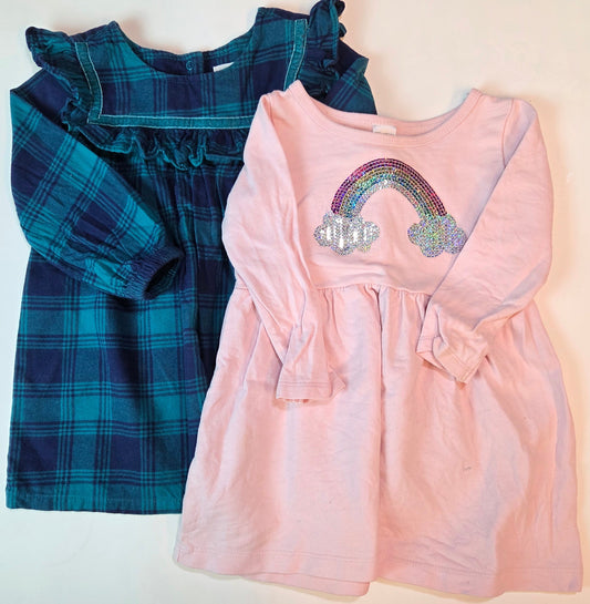 #112 - Set of 2 Dresses, Heavier fabric, Size 19M, VGUC