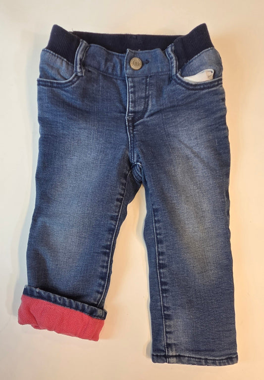 #112 - Gap Fleece Lined Jeans, Girls Size 18-24m, EUC