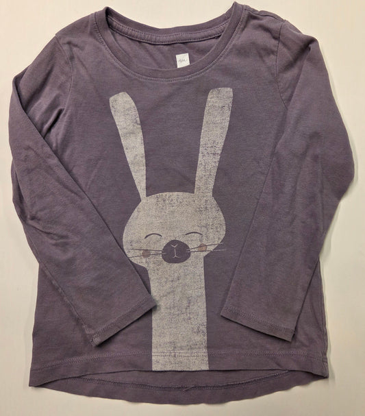 #112 - tea Purple Bunny Long Sleeve Shirt, Girls Size 4, EUC