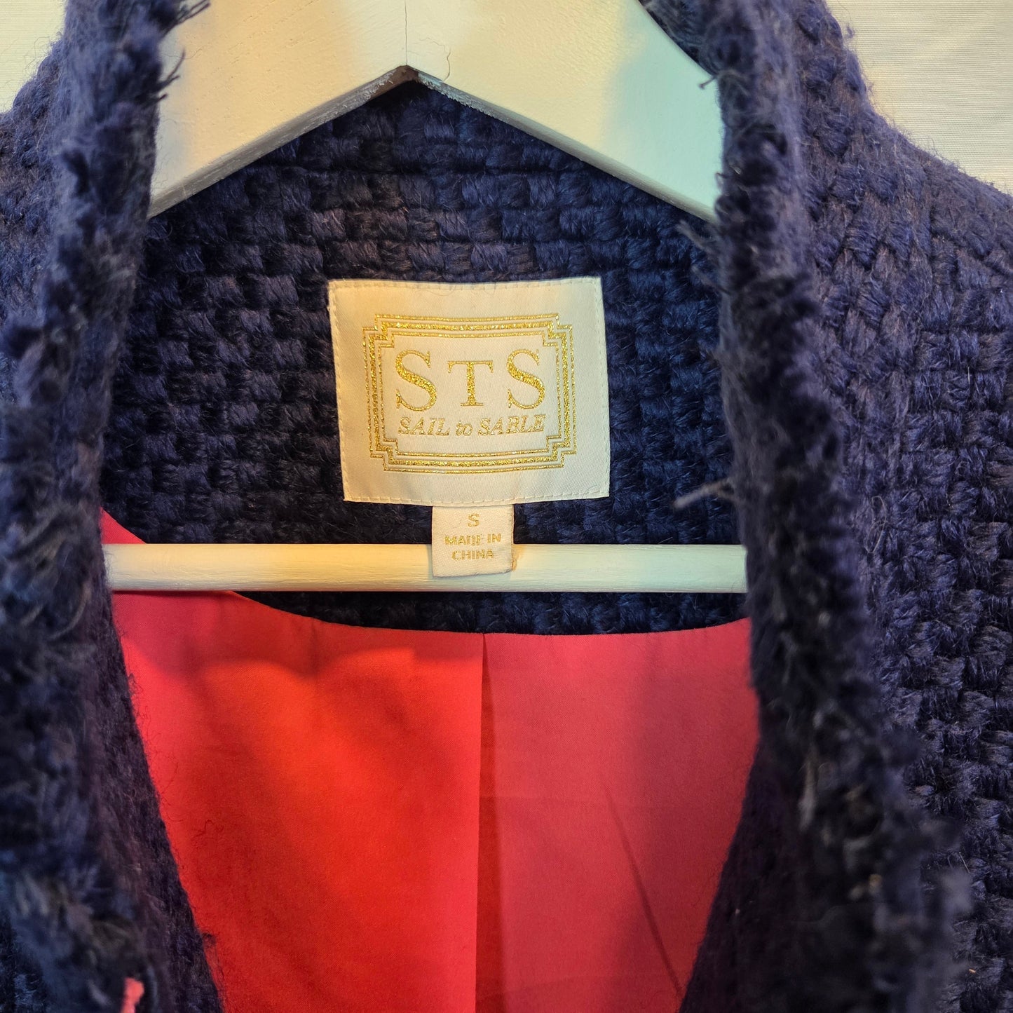 #112 -  Sail to Stable Navy Blue Coat, Women's Size Sm, EUC