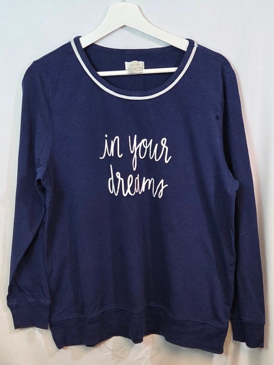 #112 - Kate Spade Blue Long Sleeve Shirt, Women's Size L, VGUC