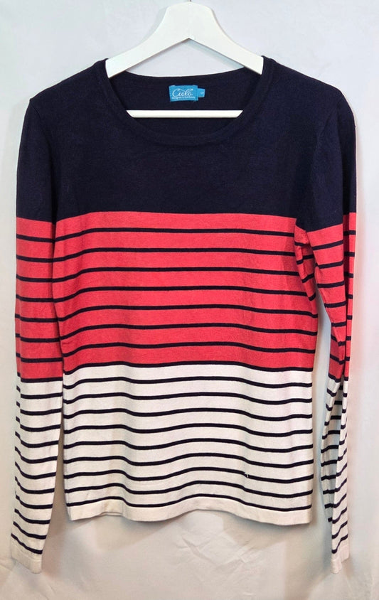 #112 - Cielo Striped Sweater, Women's Size L, EUC
