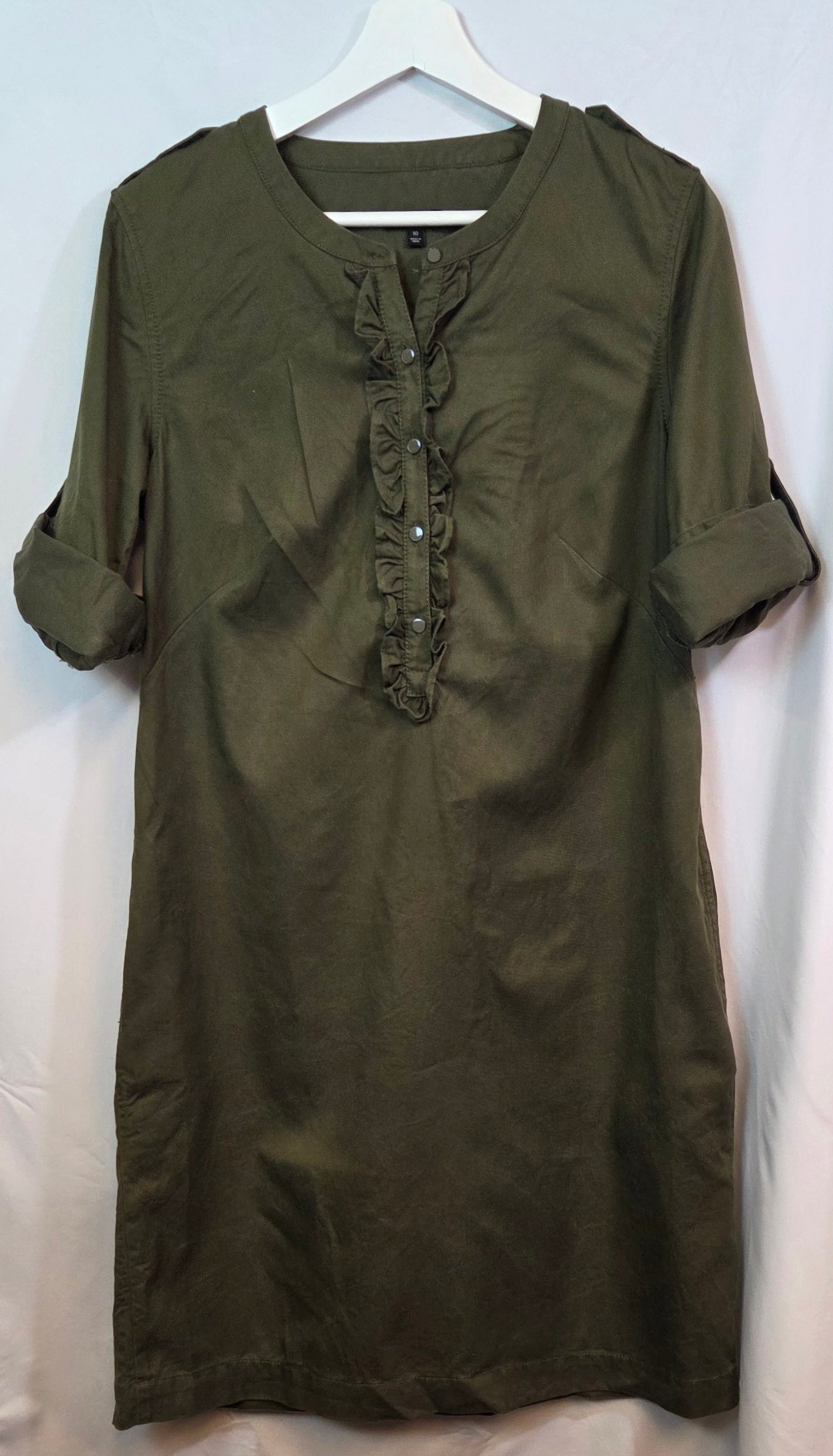 #112 - Talbots Olive Green Dress, Women's Size 10, VGUC
