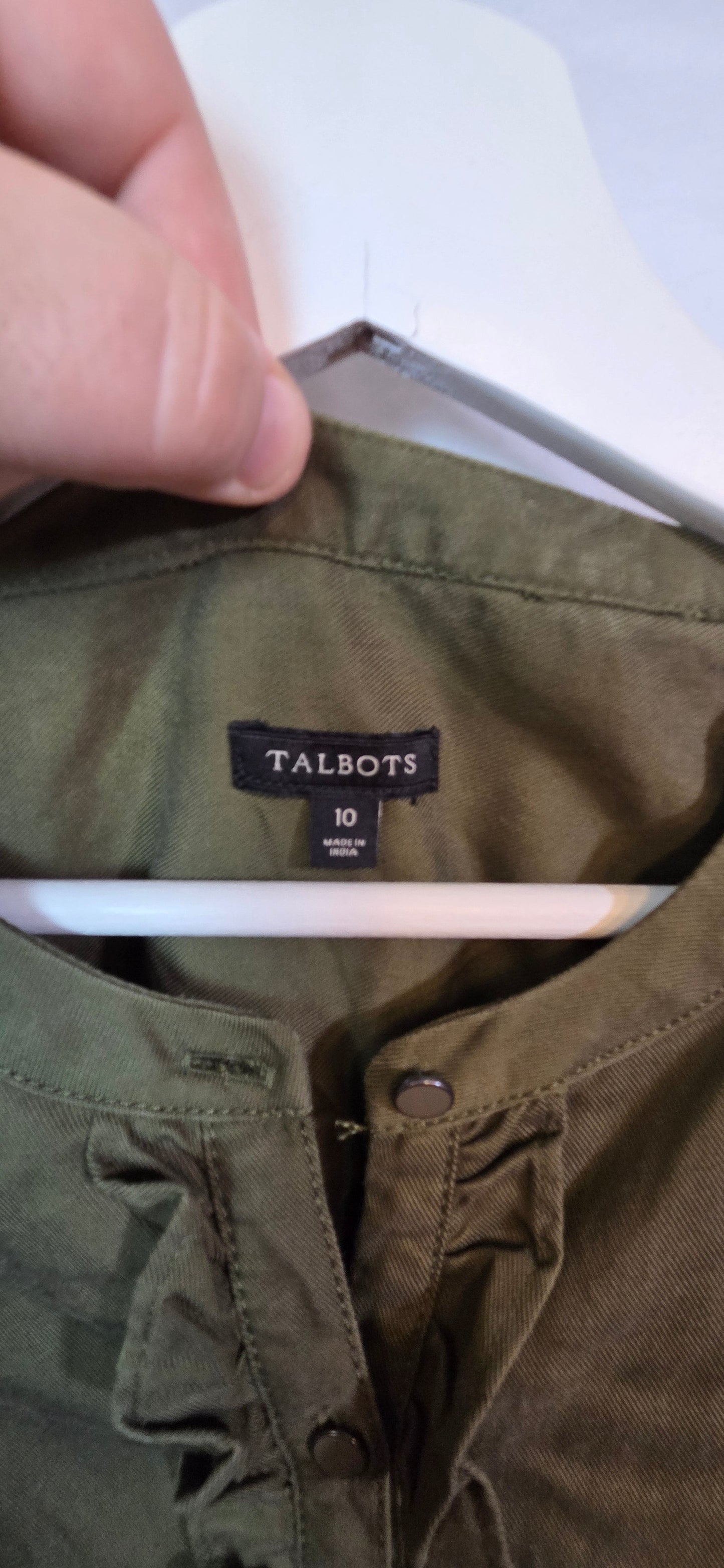 #112 - Talbots Olive Green Dress, Women's Size 10, VGUC
