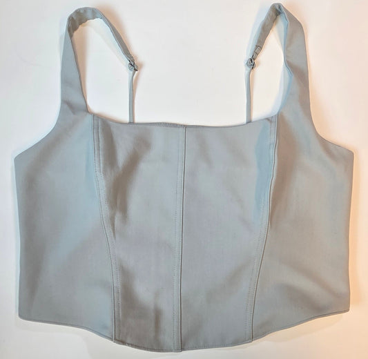 #112 - Abercrombie Gray Corset Crop Top, Women's Size XL, EUC