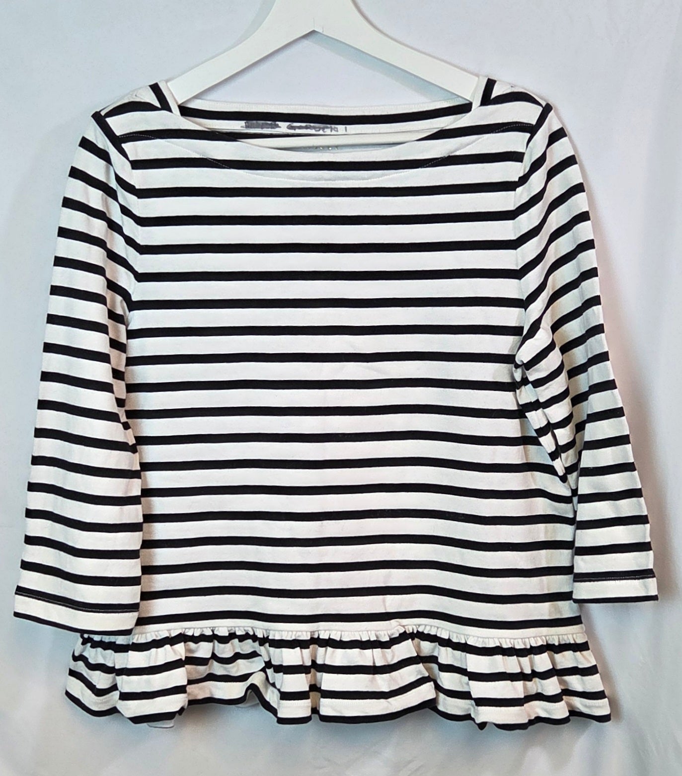 #112 - Broome Street Kate Spade Striped Peplum Top, Women's Size L, GUC