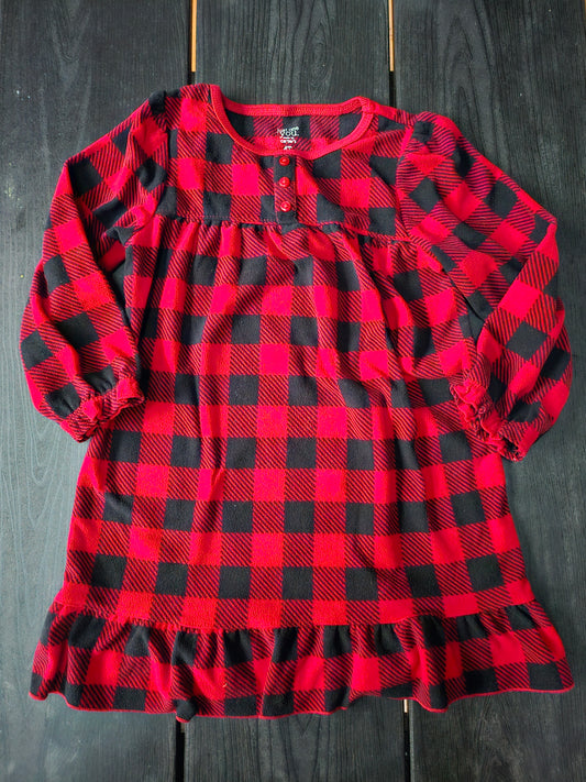 #109. Girls 4T. VGUC. Just One You/ Carter's Buffalo check fleece nightgown